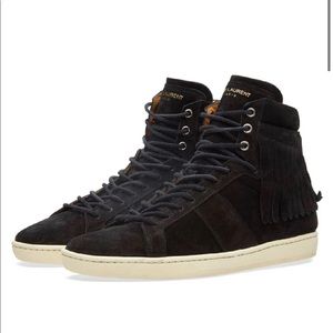 Saint Laurent Fringe High-Top Sneakers 🖤🤍🖤🤍